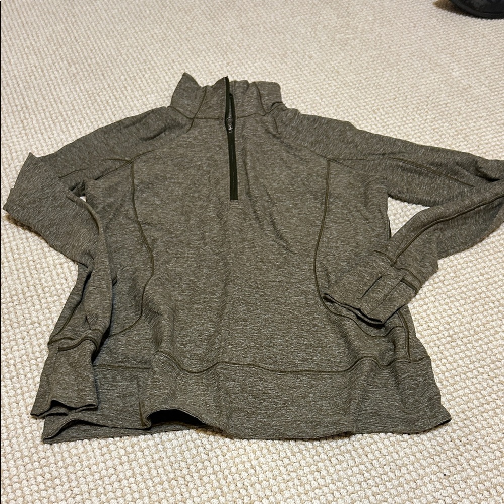 Lululemon Define Pullover in Brown Heather Quarter-Zip Pullover